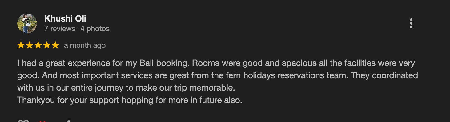 Google review – Deepika Nair