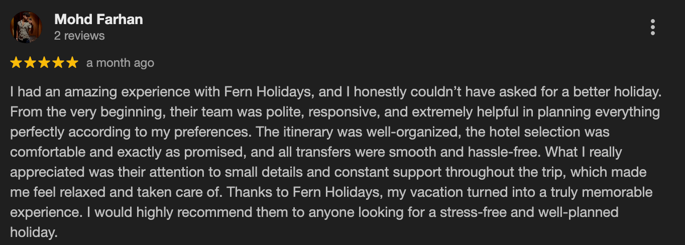 Google review – Suresh Menon